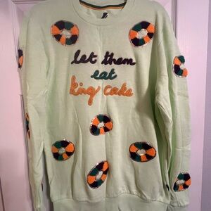 💜💛💚 Women's Graphic Mardi Gras let them eat king cake